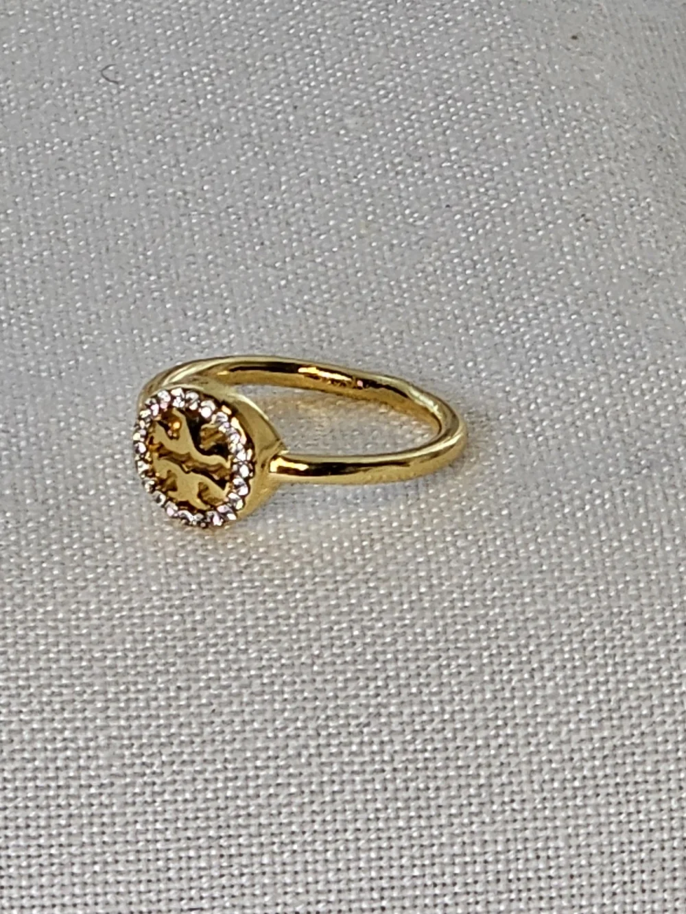 Tory Burch Miller Pavé Ring, gold-plated Size 6 New Without Tags